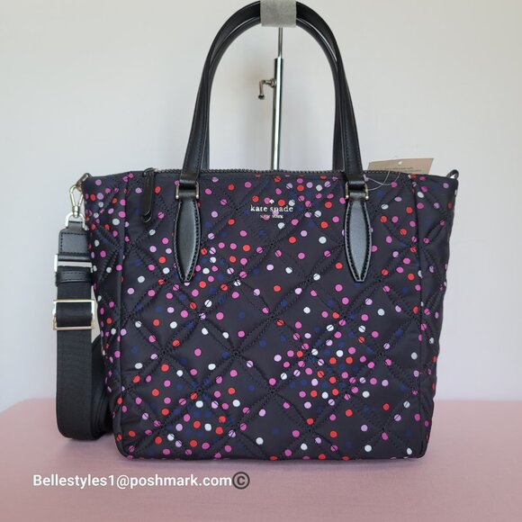 KATE SPADE Jae Medium Nylon Quilted Satchel- Festive Confetti Multicolor🎈$149.⭐ - Picture 3 of 16